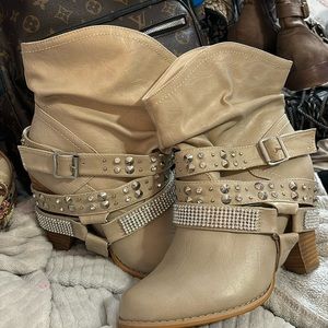 Multi strap bling booties